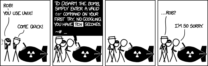 An XKCD comic on tar files