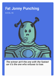 An auto-generated monster card from monster.mnuh.org, which uses the monsternames-api to generate names for its monster cards.